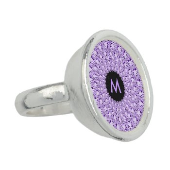 Monogramed Purple Tint Sparking Diamonds Ring by artOnWear at Zazzle