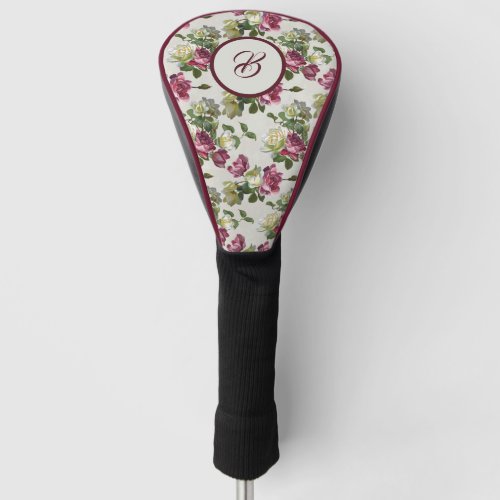 Monogramed Red Roses Golf Head Cover