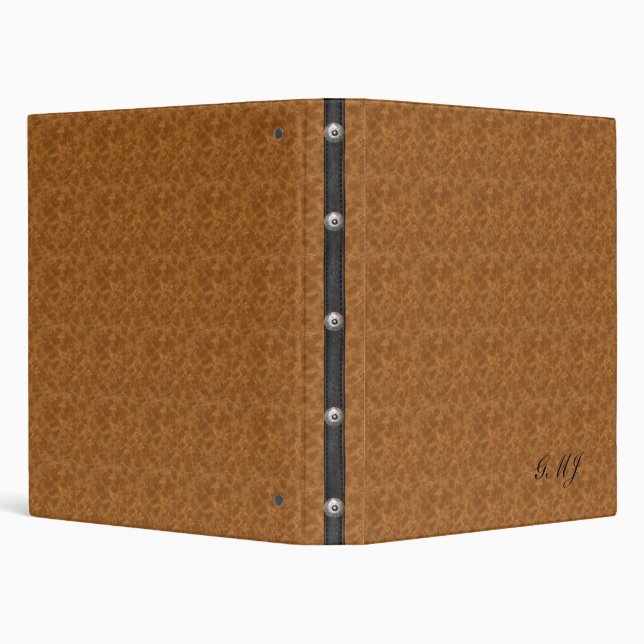 Monogramed - (simulated) Leather Notebook Binder (Background)