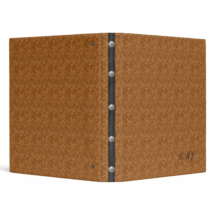 Monogramed   (simulated) Leather Notebook Binder