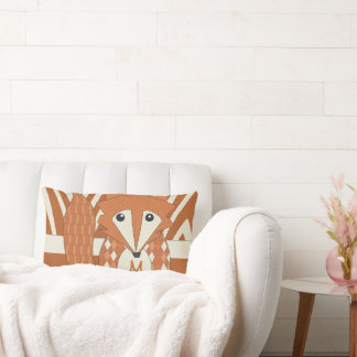 Monogramed Stylized Fox Pillow