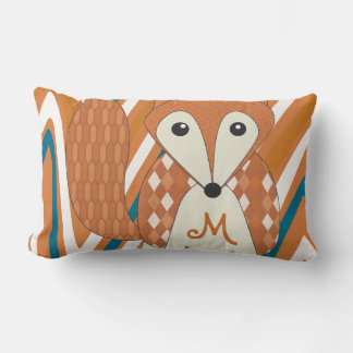 Monogramed Stylized Fox Pillow