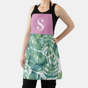 Monogramed Tropical Kitchen Apron for Her