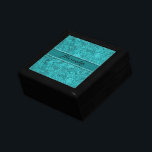 Monogramed Turquoise Suede Leather Floral Design Gift Box<br><div class="desc">Monogramed turquoise blue suede leather look(image) vintage orange flowers. Design is available e on other products and can be requested on any product offered by Zazzle. This is an image of suede leather</div>