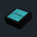 Monogramed Turquoise Suede Leather Floral Design Gift Box<br><div class="desc">Monogramed turquoise blue suede leather look(image) vintage orange flowers. Design is available e on other products and can be requested on any product offered by Zazzle. This is an image of suede leather</div>