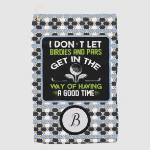 Monogramed Typography Humor Golf Towel