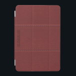 Monogramed Vintage Burgundy Red Faux Leather iPad Mini Cover<br><div class="desc">Cool burgundy red tones vintage leather look(image) with stitches effect(image effect) and customizable monogram</div>