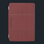 Monogramed Vintage Burgundy Red Faux Leather iPad Mini Cover<br><div class="desc">Cool burgundy red tones vintage leather look(image) with stitches effect(image effect) and customizable monogram</div>