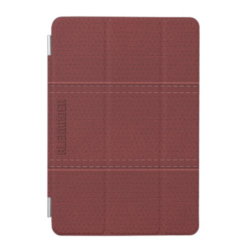 Monogramed Vintage Burgundy Red Faux Leather iPad Mini Cover