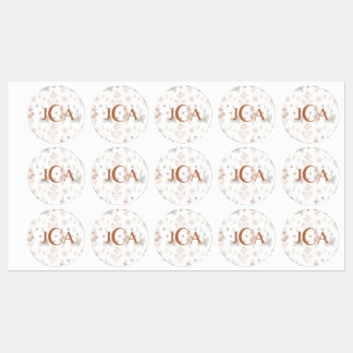 Monogramed Wildflower Adhesive Labels