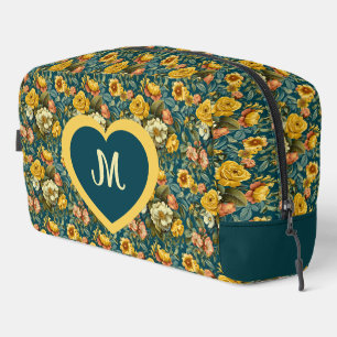 Monogramed Yellow Roses  Dopp Kit