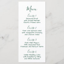 Monogramm Crest Forest Green Wedding menu