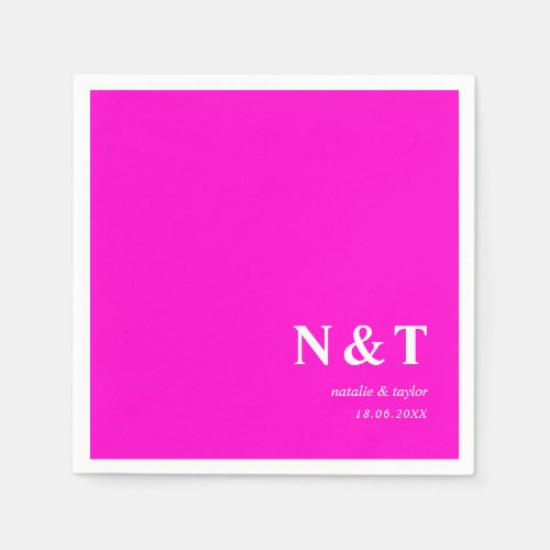 Monogramm neon_pink napkins