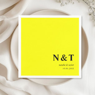 Monogramm neon-yellow napkins
