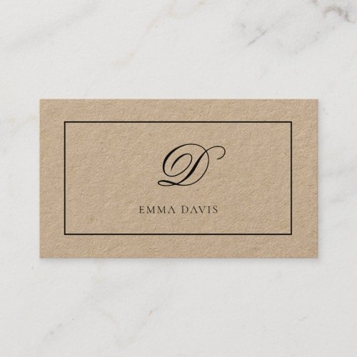 Monogramma Elegante Incorniciato Business Card