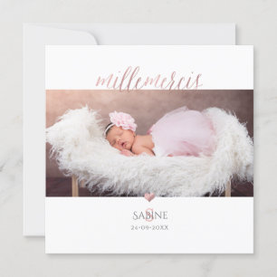 Monogramme de bricolage en D'or Rose Remerciement Invitation