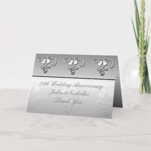 Monogrammed 25th Anniversary Silver Card