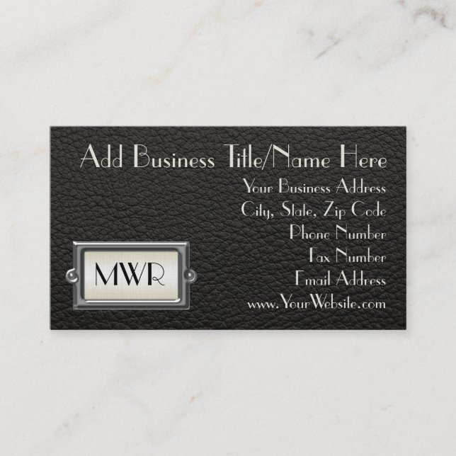 Monogrammed 3-Letter Executive Men's Personalized Business Card (Front)