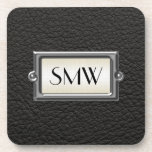 Monogrammed 3-Letter Executive Men's Personalized Coaster