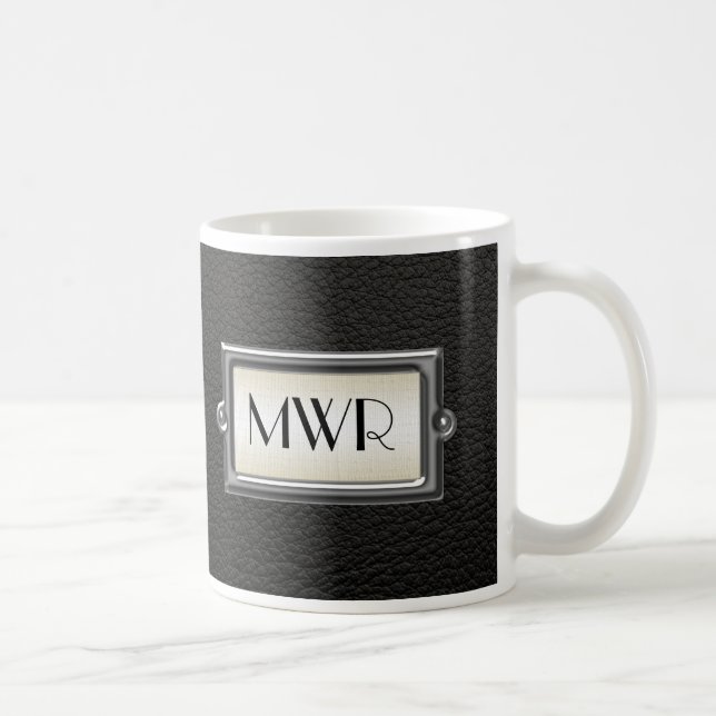 Monogrammed 3-Letter Executive Men's Personalized Coffee Mug (Right)