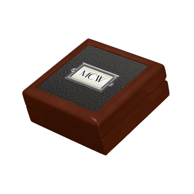 Monogrammed 3-Letter Executive Men's Personalized Gift Box (Side)