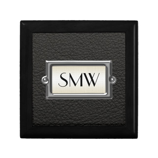 Monogrammed 3-Letter Executive Men's Personalized Jewelry Box (Front)