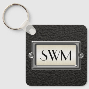 Monogrammed 3-Letter Executive Men's Personalized Keychain