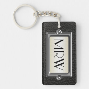 Monogrammed 3-Letter Executive Men's Personalized Keychain