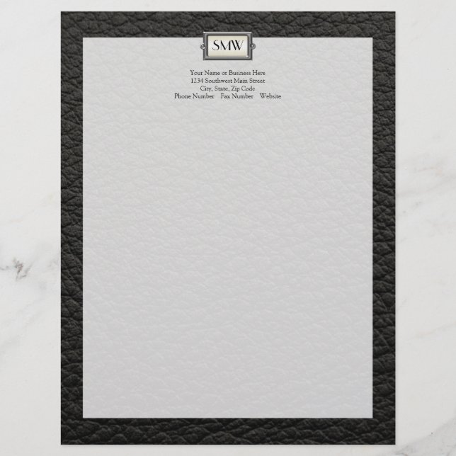 Monogrammed 3-Letter Executive Men's Personalized Letterhead (Front)