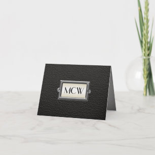 Monogrammed 3-Letter Executive Men's Personalized Note Card