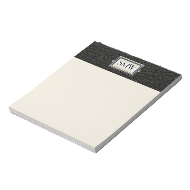 Monogrammed 3-Letter Executive Men's Personalized Notepad (Rotated)