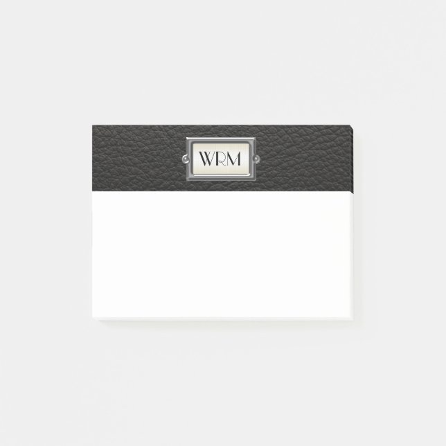 Monogrammed 3-Letter Executive Men's Personalized Post-it Notes (Front)