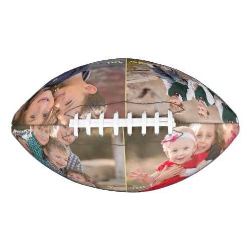 Monogrammed 4 Photo Collage Fathers Day Birthday Football