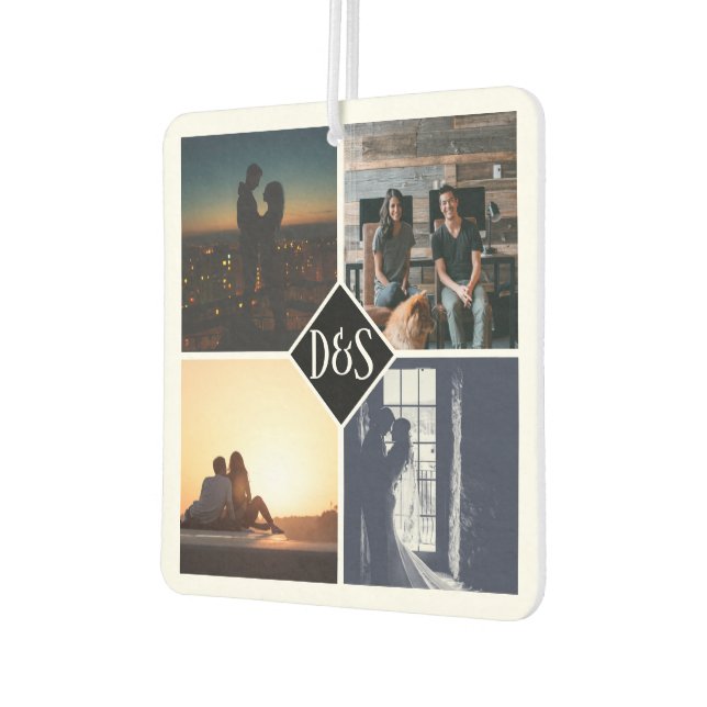 Monogrammed 4 Photo Custom Collage Personalized Air Freshener (Left)
