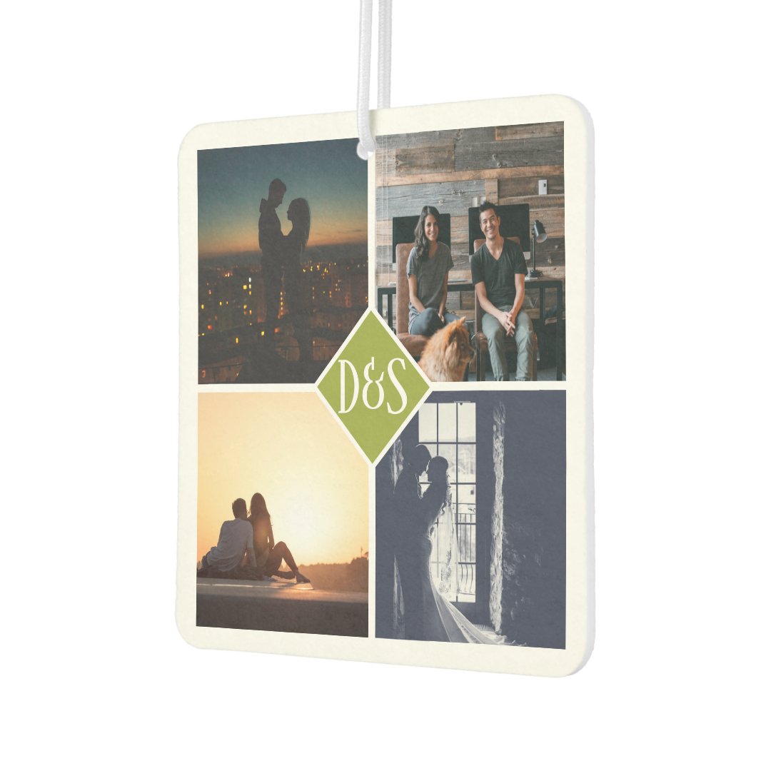 Monogrammed 4 Photo Custom Collage Personalized Air Freshener Zazzle