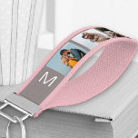 Monogrammed 6 Photo Collage Landscape Light Grey Wrist Keychain<br><div class="desc">Create your own monogrammed wrist keychain, personalized with 6 of your favorite photos, displayed in landscape format. The template is set up for you to create your own simple, photo strip style collage on a light grey background with white initials. Family photographs, pet pictures, selfies, instagram pics or wedding portraits...</div>