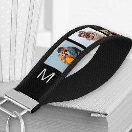 Monogrammed 6 Photo Collage | Landscape Pictures Wrist Keychain