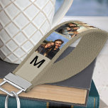 Monogrammed 6 Photo Strip Collage Beige Wrist Keychain<br><div class="desc">Create your own monogrammed wrist keychain, personalized with 6 of your favorite photos. This design has a stone beige background with black initials. The template is set up for you to create your own simple photo strip style photo collage. Family photographs, pet pictures, selfies, instagram pics or wedding portraits will...</div>
