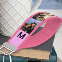 Monogrammed 6 Photo Strip Collage Pink