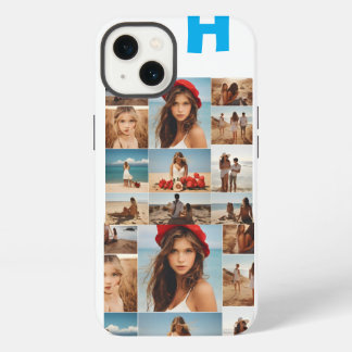 Monogrammed 7 Photo Collage,Personalized Elegant iPhone 13 Case