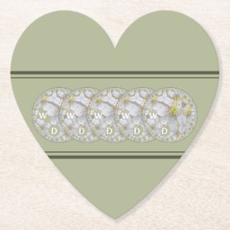 Monogrammed Abstract Daisy Flower Yellow Grey
