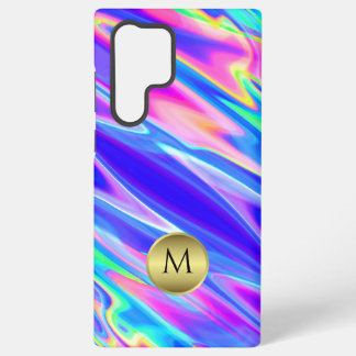 Monogrammed Abstract Holographic  Samsung Galaxy S22 Ultra Case