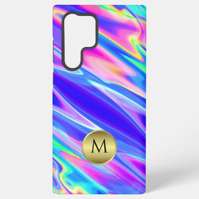 Monogrammed Abstract Holographic  Samsung Galaxy Case (Back)