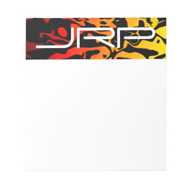Monogrammed Abstract Lava Swirl Notepad (Front)