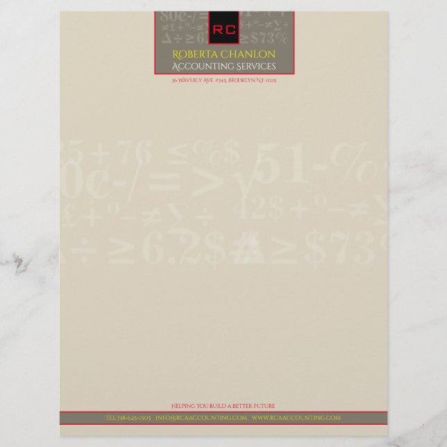 Monogrammed Accounting Letterhead (Front)