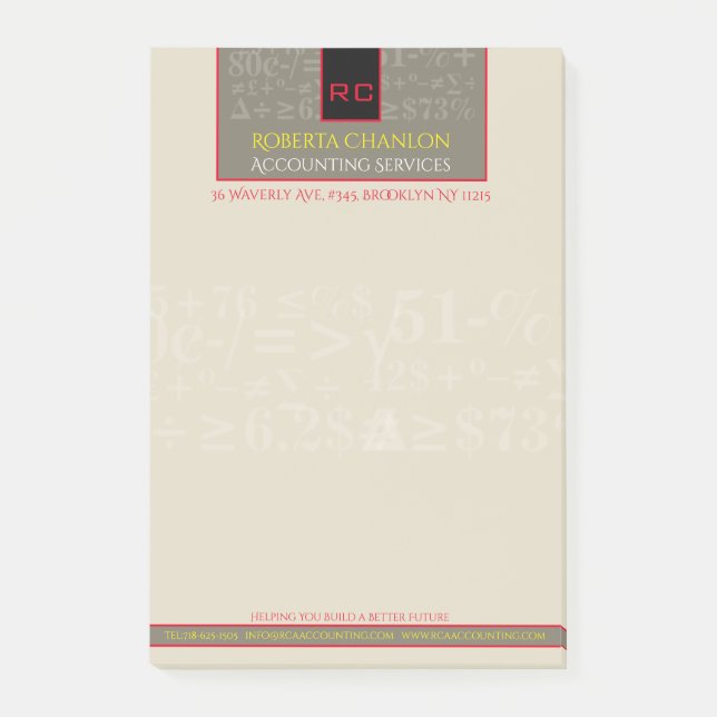 Monogrammed Accounting Notes (Front)