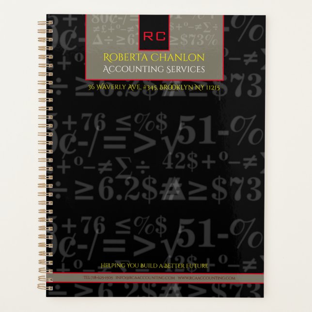 Monogrammed Accounting Planner (Front)