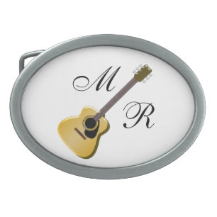 Monogrammed Acoustic Guitar Belt Buckle