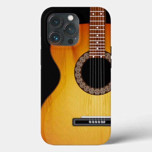 Monogrammed Acoustic Guitar   iPhone 13 Pro Case