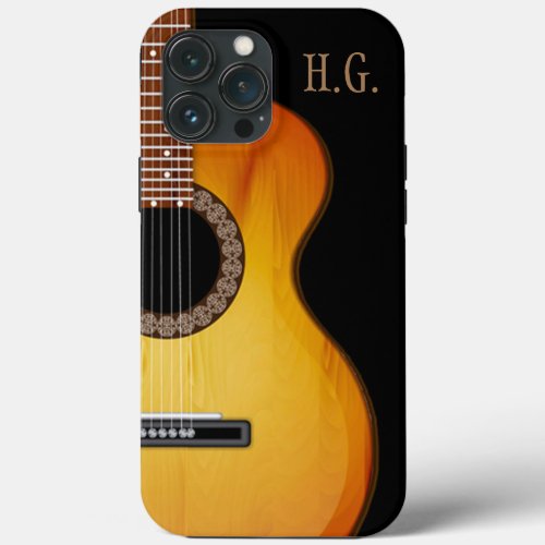 Monogrammed Acoustic Guitar iPhone 13 Pro Max Case
